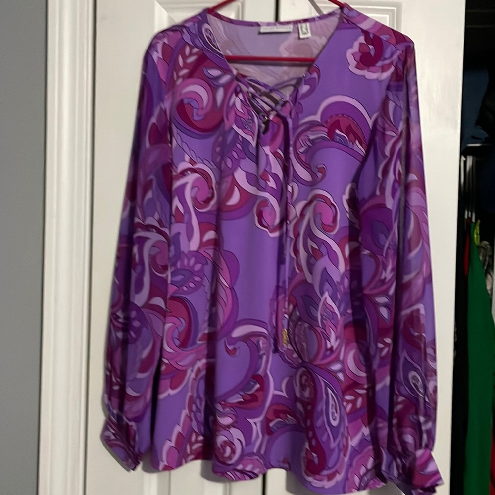 Susan Graver, long sleeve blouse size large